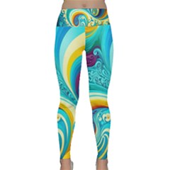 Waves Ocean Sea Abstract Whimsical Lightweight Velour Classic Yoga Leggings