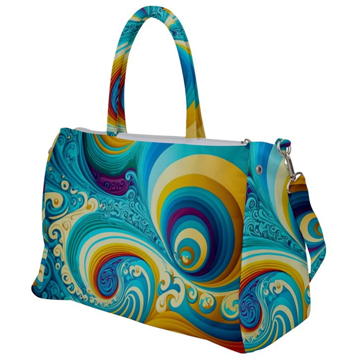 Waves Ocean Sea Abstract Whimsical Duffel Travel Bag