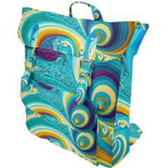 Waves Ocean Sea Abstract Whimsical Buckle Up Backpack