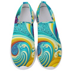 Waves Ocean Sea Abstract Whimsical Men s Slip On Sneakers by Jancukart