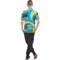 Waves Ocean Sea Abstract Whimsical Men s Polo Tee View2