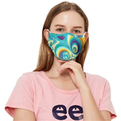 Waves Ocean Sea Abstract Whimsical Fitted Cloth Face Mask (adult)