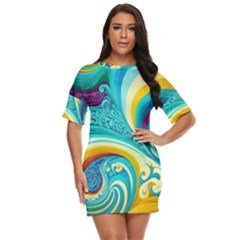 Waves Ocean Sea Abstract Whimsical Just Threw It On Dress by Jancukart