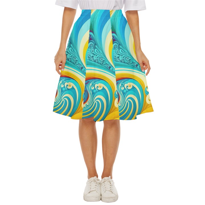 Waves Ocean Sea Abstract Whimsical Classic Short Skirt