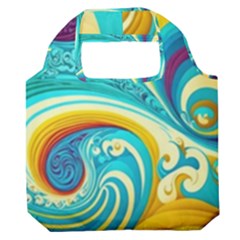 Waves Ocean Sea Abstract Whimsical Premium Foldable Grocery Recycle Bag by Jancukart