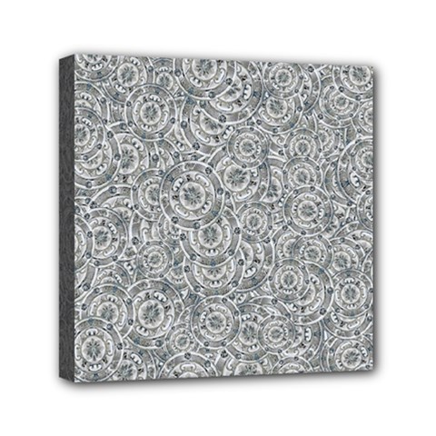 Circle Ornate Motif Random Pattern Mini Canvas 6  X 6  (stretched)