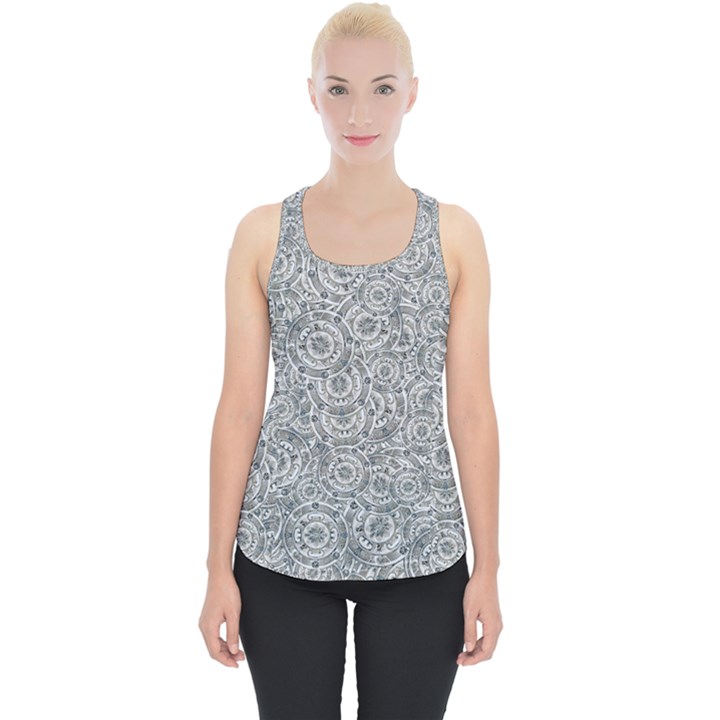 Circle Ornate Motif Random Pattern Piece Up Tank Top