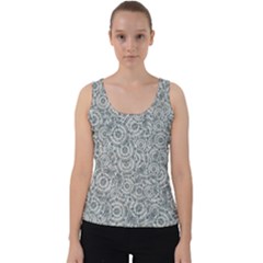 Circle Ornate Motif Random Pattern Velvet Tank Top by dflcprintsclothing