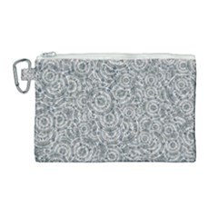 Circle Ornate Motif Random Pattern Canvas Cosmetic Bag (large)