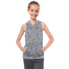 Circle Ornate Motif Random Pattern Kids  Sleeveless Hoodie by dflcprintsclothing