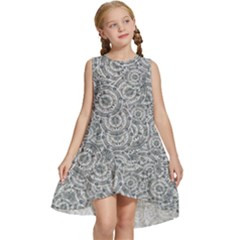 Circle Ornate Motif Random Pattern Kids  Frill Swing Dress