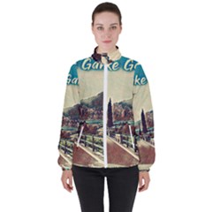 On The Way To Lake Garda, Italy  Women s High Neck Windbreaker by ConteMonfrey