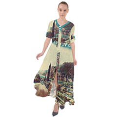 On The Way To Lake Garda, Italy  Waist Tie Boho Maxi Dress by ConteMonfrey