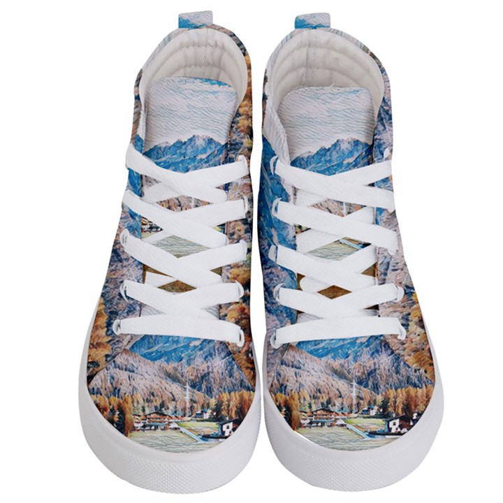 Trentino Alto Adige, Italy. Kids  Hi-Top Skate Sneakers