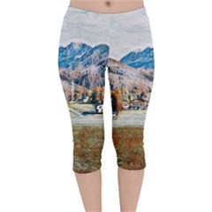 Trentino Alto Adige, Italy  Velvet Capri Leggings  by ConteMonfrey