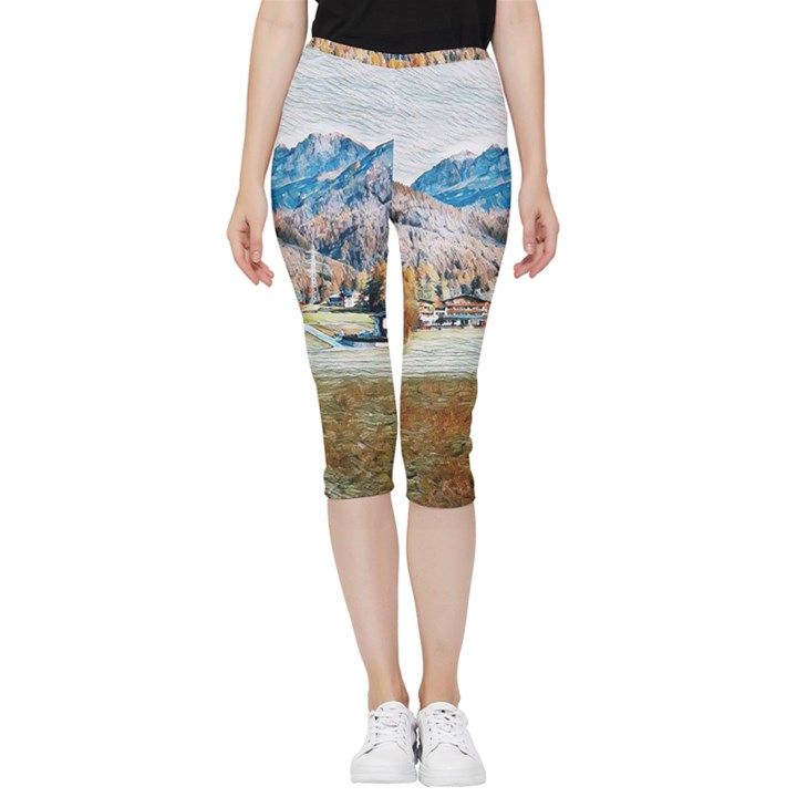 Trentino Alto Adige, Italy. Inside Out Lightweight Velour Capri Leggings 