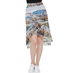 Trentino Alto Adige, Italy  Frill Hi Low Chiffon Skirt by ConteMonfrey