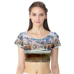 Trentino Alto Adige, Italy  Short Sleeve Crop Top by ConteMonfrey