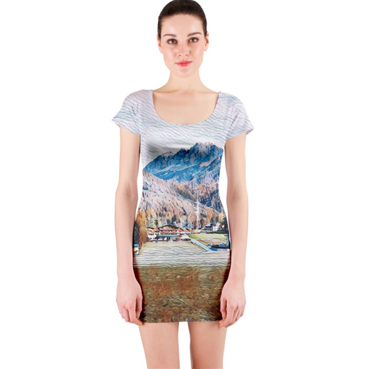 Trentino Alto Adige, Italy. Short Sleeve Bodycon Dress