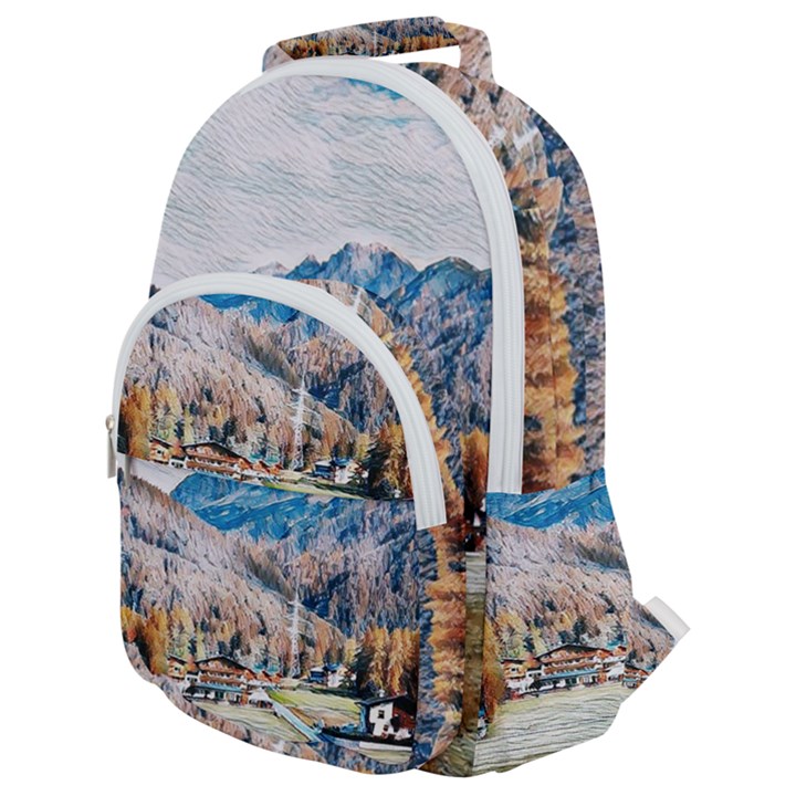 Trentino Alto Adige, Italy. Rounded Multi Pocket Backpack