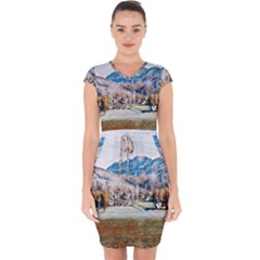 Trentino Alto Adige, Italy  Capsleeve Drawstring Dress  by ConteMonfrey