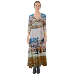 Trentino Alto Adige, Italy  Button Up Boho Maxi Dress by ConteMonfrey