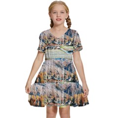 Trentino Alto Adige, Italy  Kids  Short Sleeve Tiered Mini Dress by ConteMonfrey