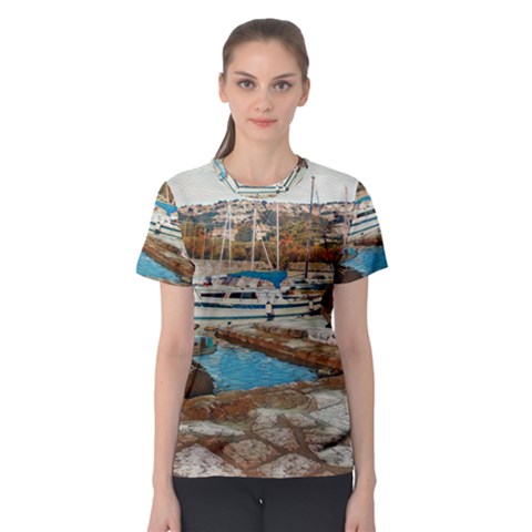 Alone On Gardasee, Italy  Women s Sport Mesh Tee by ConteMonfrey