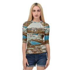 Alone On Gardasee, Italy  Quarter Sleeve Raglan Tee