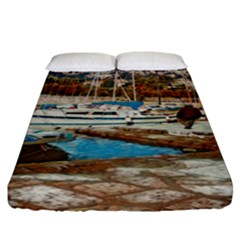 Alone On Gardasee, Italy  Fitted Sheet (california King Size) by ConteMonfrey