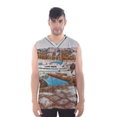 Alone On Gardasee, Italy  Men s Basketball Tank Top by ConteMonfrey