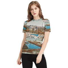 Alone On Gardasee, Italy  Women s Short Sleeve Rash Guard by ConteMonfrey