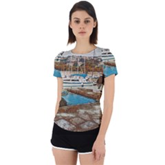 Alone On Gardasee, Italy  Back Cut Out Sport Tee by ConteMonfrey