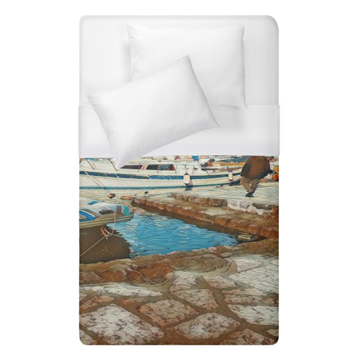 Alone on Gardasee, Italy. Duvet Cover (Single Size)