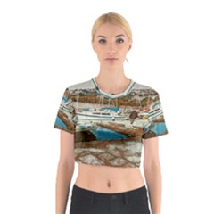 Alone On Gardasee, Italy  Cotton Crop Top by ConteMonfrey