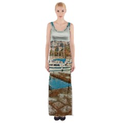 Alone On Gardasee, Italy  Thigh Split Maxi Dress by ConteMonfrey