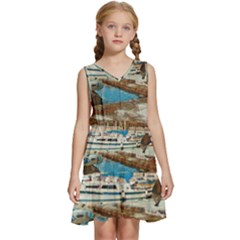 Alone On Gardasee, Italy  Kids  Sleeveless Tiered Mini Dress by ConteMonfrey