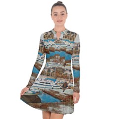 Alone On Gardasee, Italy  Long Sleeve Panel Dress by ConteMonfrey