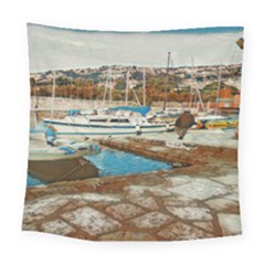 Alone On Gardasee, Italy  Square Tapestry (large) by ConteMonfrey