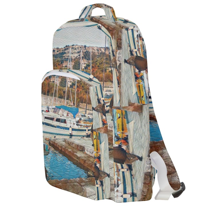 Alone on Gardasee, Italy. Double Compartment Backpack