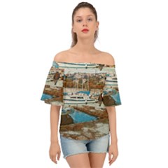 Alone On Gardasee, Italy  Off Shoulder Short Sleeve Top by ConteMonfrey