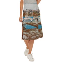 Alone On Gardasee, Italy  Midi Panel Skirt by ConteMonfrey