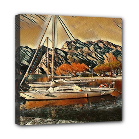 Art Boats Garda, Italy  Mini Canvas 8  X 8  (stretched) by ConteMonfrey