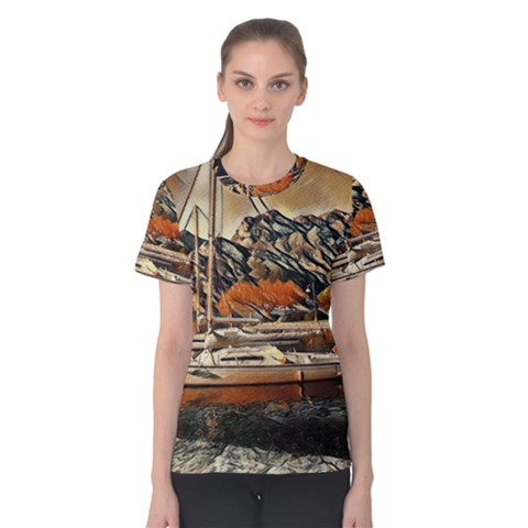 Art Boats Garda, Italy  Women s Cotton Tee by ConteMonfrey