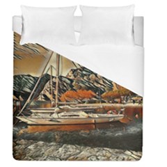 Art Boats Garda, Italy  Duvet Cover (queen Size) by ConteMonfrey