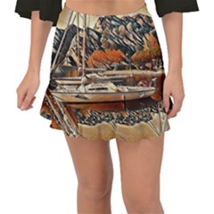 Art Boats Garda, Italy  Fishtail Mini Chiffon Skirt by ConteMonfrey