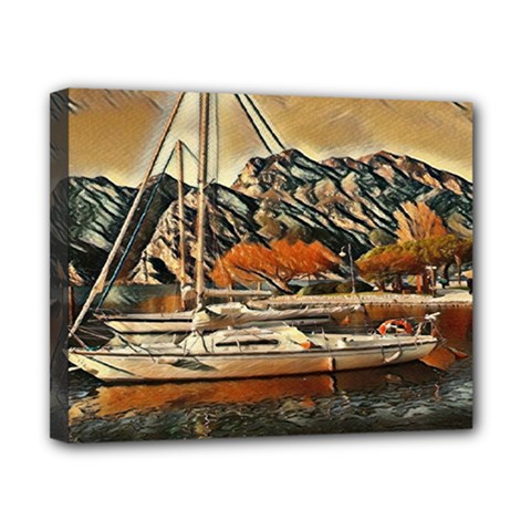 Art Boats Garda, Italy  Canvas 10  X 8  (stretched) by ConteMonfrey