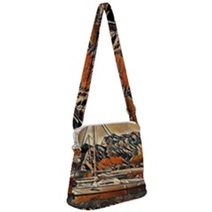 Art Boats Garda, Italy  Zipper Messenger Bag by ConteMonfrey