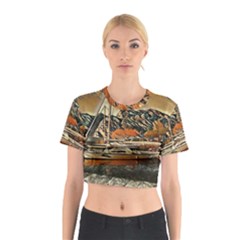 Art Boats Garda, Italy  Cotton Crop Top by ConteMonfrey