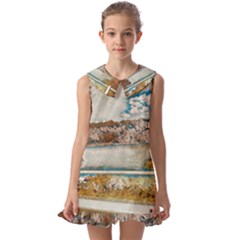 Side Way To Lake Garda, Italy  Kids  Pilgrim Collar Ruffle Hem Dress